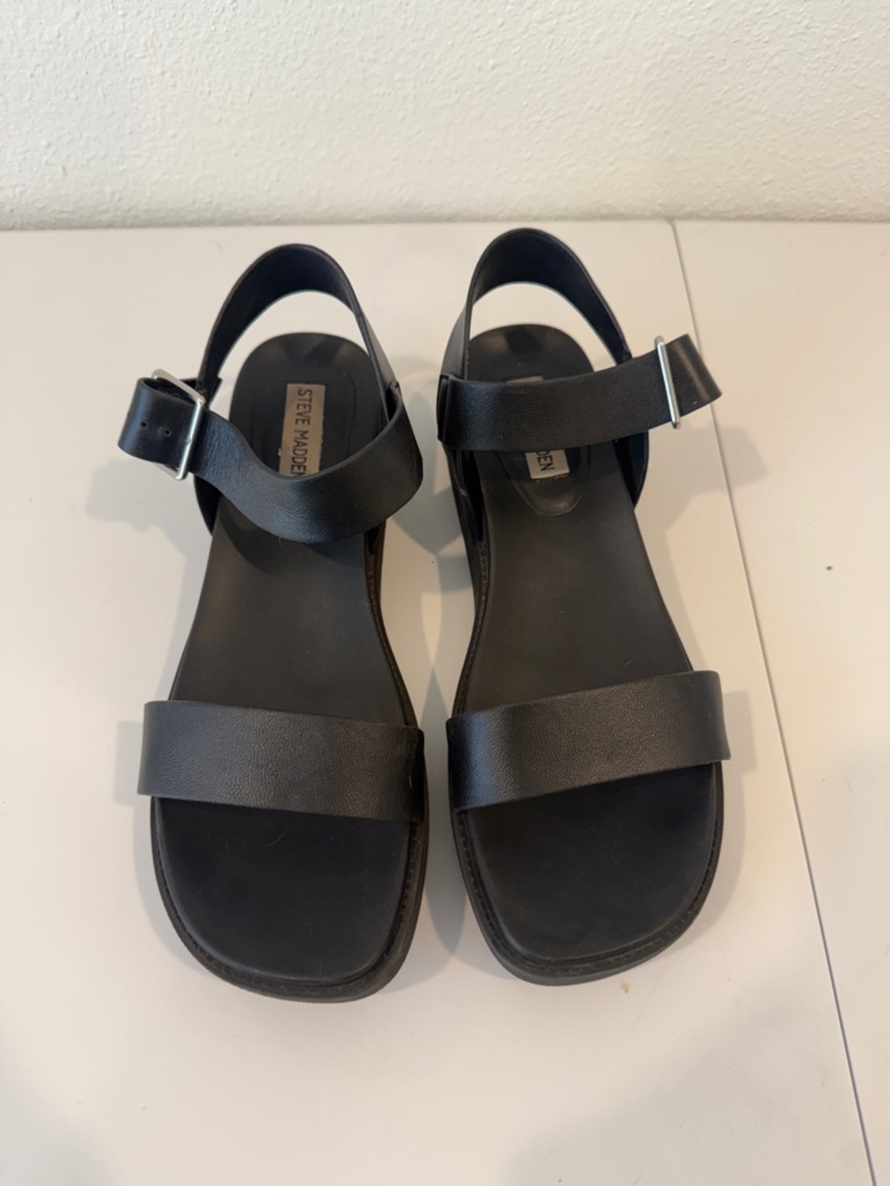 Steve Madden Steve Madden Rileey Sandal Black Double-Strap - Picture 2 of 6